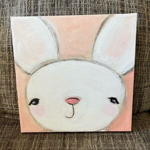 Oopsie Daisy Bunny Painting on Canvas